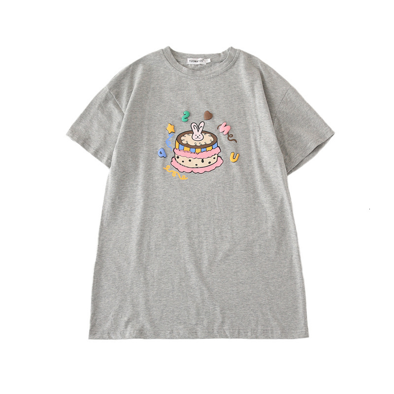 Family Matching Outfits Loose Short Sleeve Parent-child Dress Summer Mid Length Casual Cake Long T Foreigner Women's Dress 230506