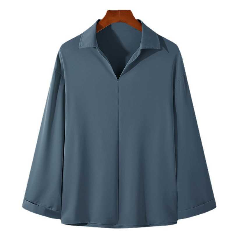 Men's Casual Shirts Simple Japanese and Korean Men's Shirts 2023 New Fashion Texture Loose Lapel Casual