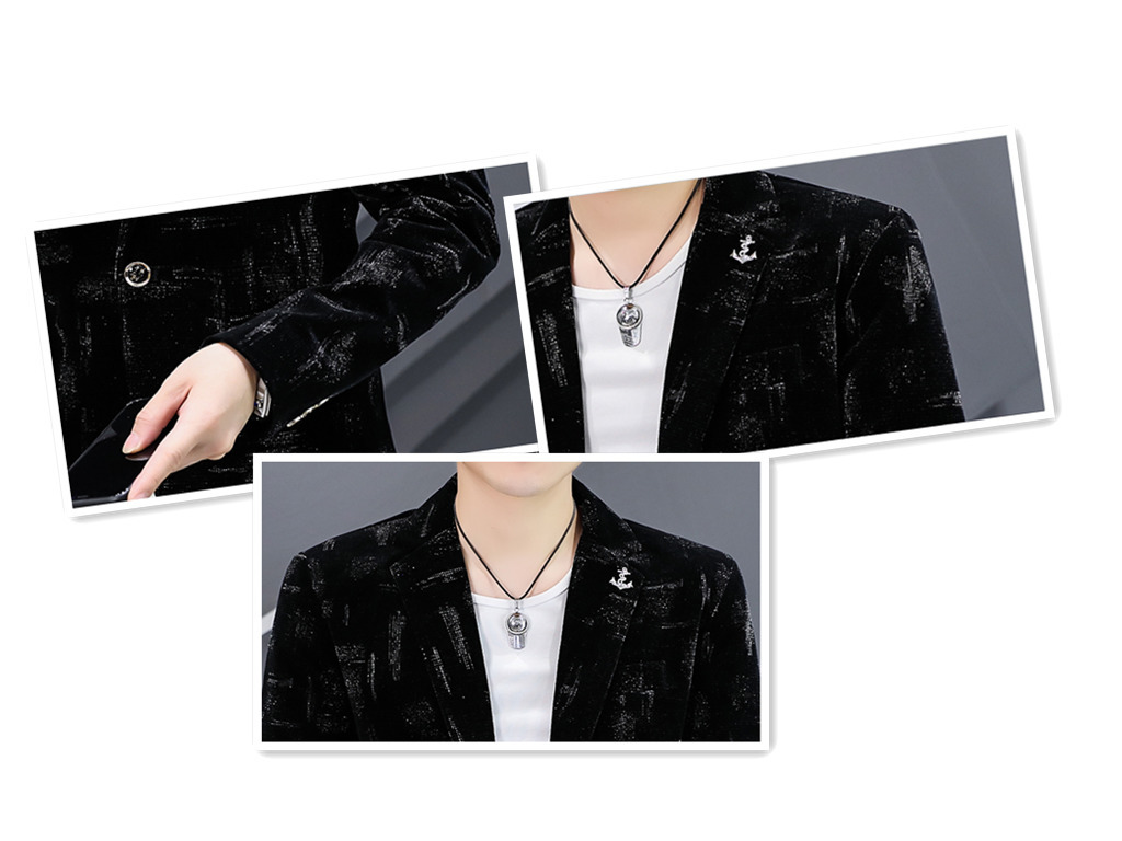 Men's Suits Blazers Autumn and Winter Men's Small Suit Jacket Corduroy Single-breasted Slim Suit Professional Youth Business Casual Jacket 2