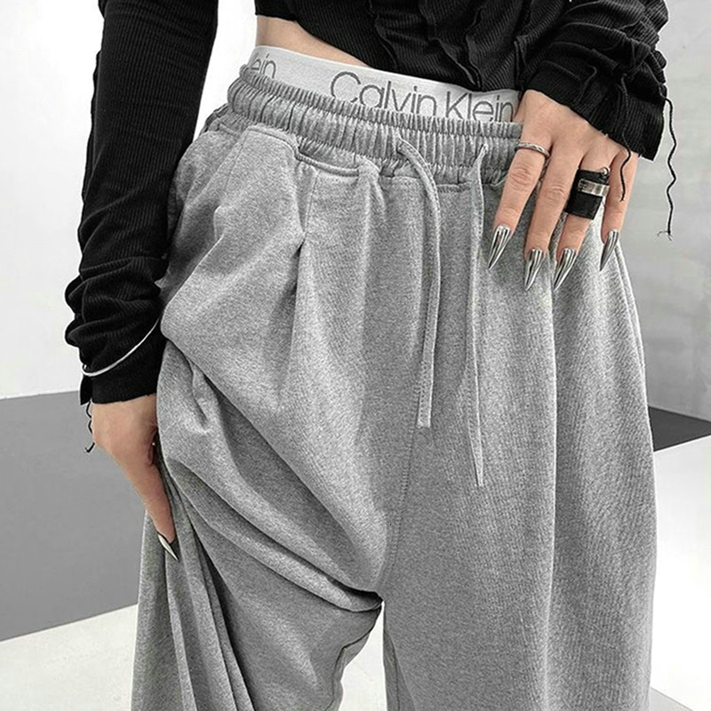 Women's Pants s Oversize Jogger Vintage Fashion Sweatpant Korean Y2K Summer Harajuku High Waist Black Loose Wide Leg Trouser 230506