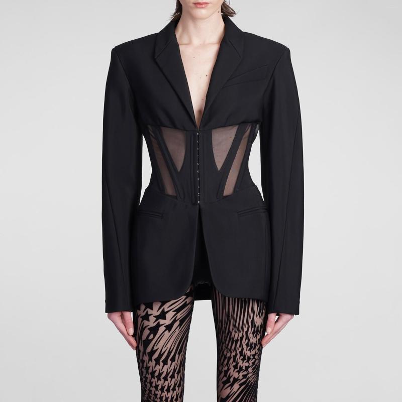 Women' Jackets Corset Style Chic And Elegant Woman Jacket Fashion Sexy See-through Mesh Stitching Fishbone Trim Waist Coat 2023, Pants 
Women' Jackets Corset Style Chic And Elegant Woman Jacket Fashion Sexy See-through Mesh Stitching Fishbone Trim Waist Coat 2023, Pants