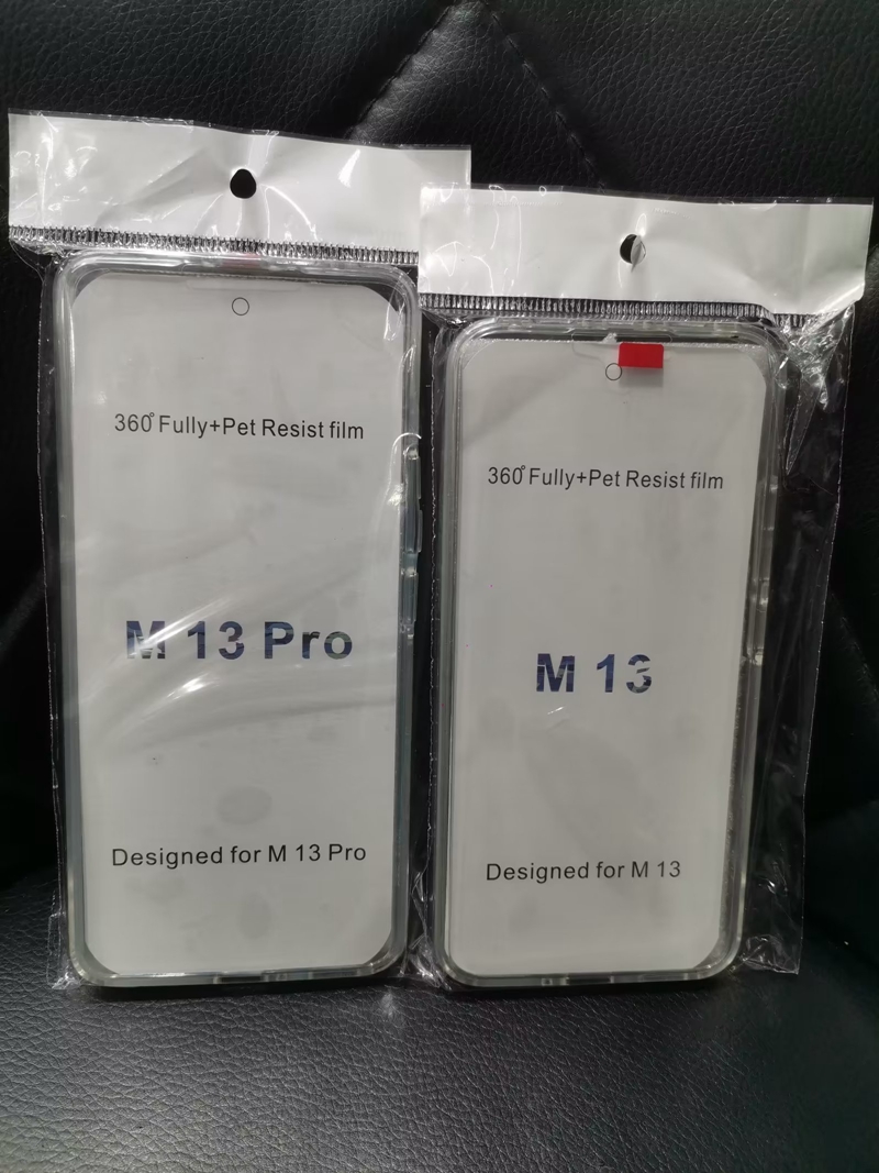2in1 Double Sided Cases For Xiaomi 13 Pro POCOC X5 Pro Redmi 13C 12C Note 12 12S Samsung A24 5G Dual Coverage 360 Full Body Crystal Hard PC Soft TPU C