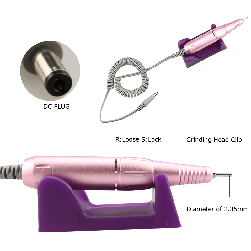 Nail Art Equipment Professional Electric Manicure Machine Stainless Steel Handle 35000RPM Drill Accessory Tool b230505