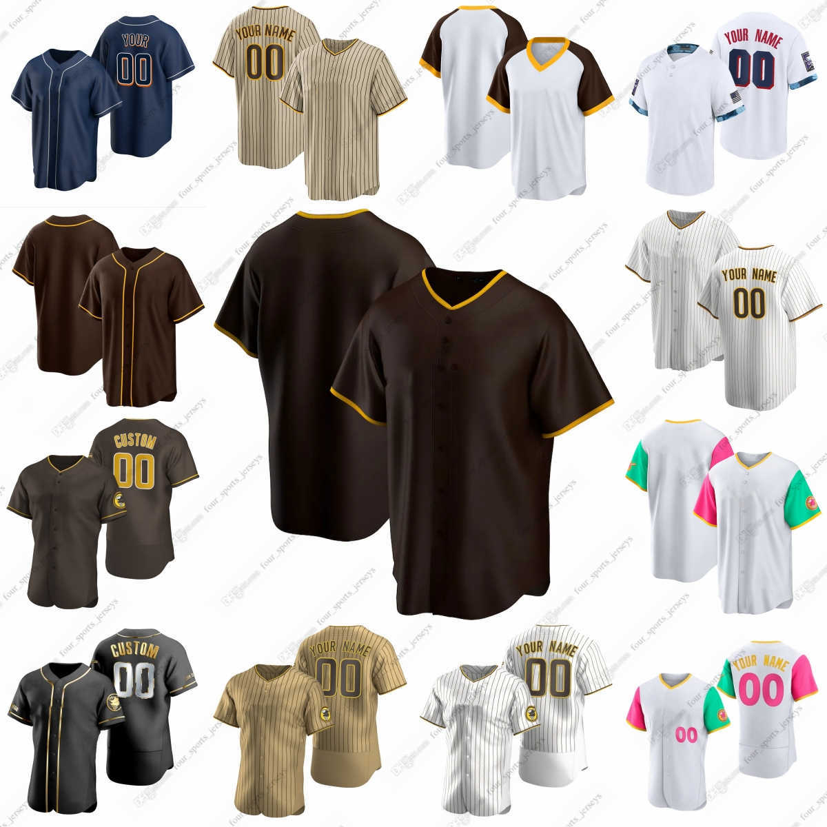 2023 Custom Tatis Jr Padres Baseball Jerseys Snell Wacha Weathers Wilson Nola Sullivan Carpenter Cronenworth Kim Grisham Odor Soto Cruz, Men sizes--6xl
2023 Custom Tatis Jr Padres Baseball Jerseys Snell Wacha Weathers Wilson Nola Sullivan Carpenter Cronenworth Kim Grisham Odor Soto Cruz, Men sizes--6xl