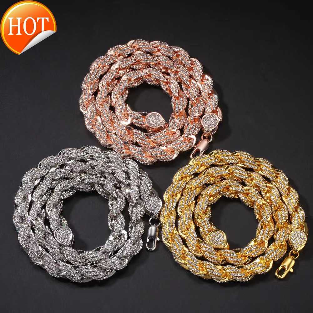 Europe And America Fashion 18K Gold Iced Out Rhinestone 8MM Rope Chain Hip Hop Men Necklace Raper Jewelry
Europe And America Fashion 18K Gold Iced Out Rhinestone 8MM Rope Chain Hip Hop Men Necklace Raper Jewelry