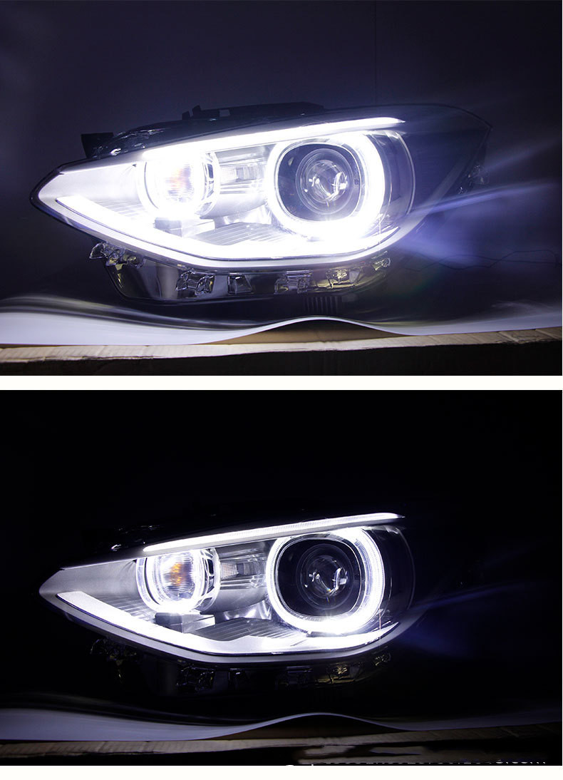 Car Styling For BMW 1 SERIES F20 20 12-20 15 Upgrade High Configuration Headlights Angel Eye Running Lights Accessories