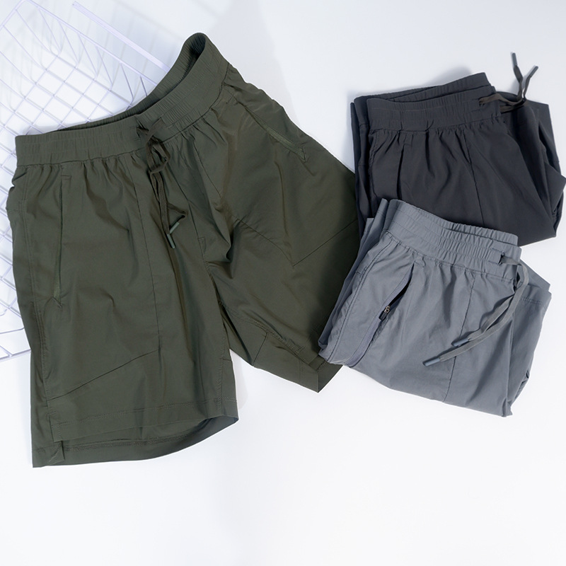Men Yoga Sports Short Quick Dry Shorts With Zipper Pocket Mobile Phone Casual Running Gym Jogger Pant Train7