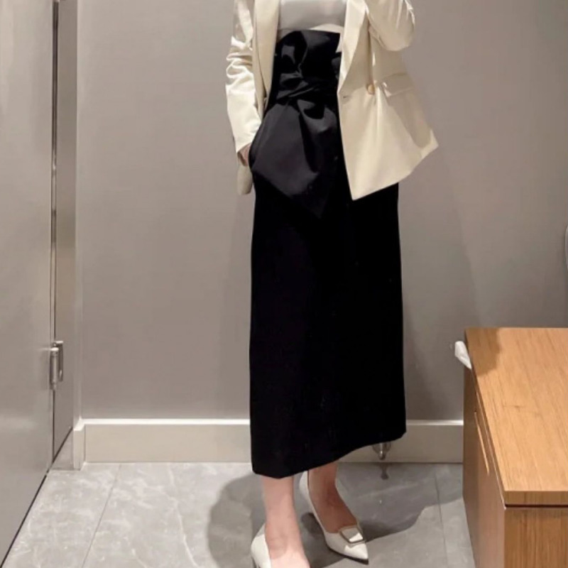 Skirts Kuzuwata Japanese Princess Kink Bandage Skirts Solid Color Slim Fit A-line Mujer Faldas Spring Half-length Temperament Jupe 230506