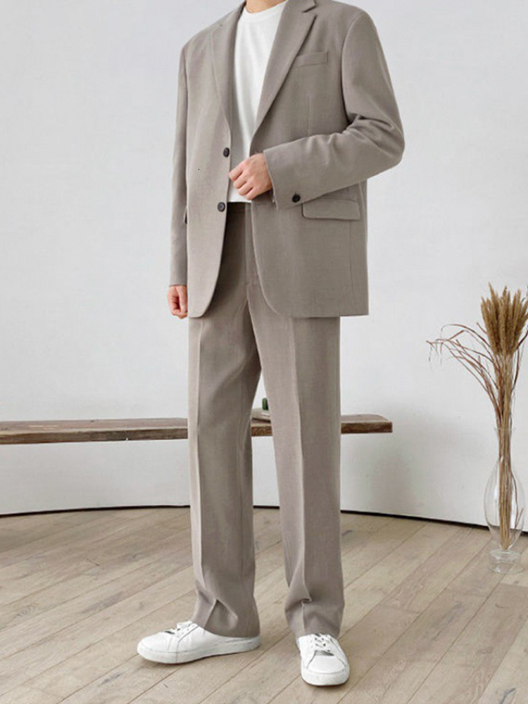 Men's Suits Blazers IEFB Suit Coat Men's Autumn Korean Loose Trend Casual Solid Color Straight Pants Business Temperament 9A4459 230506
