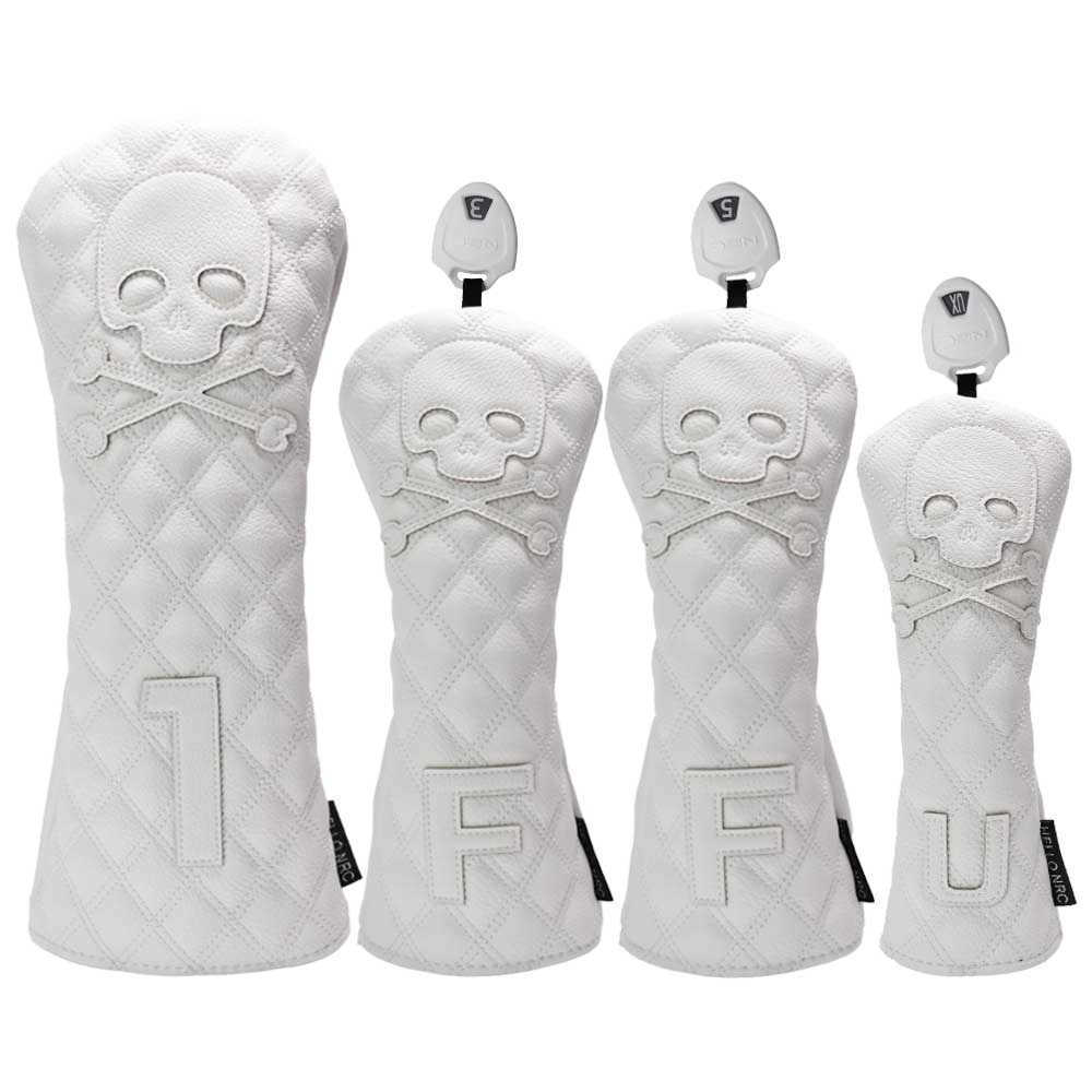 Other Golf Products Golf Headcover Skull Driver Fairway Hybird Wood Head Cover Set PU Leather Waterproof Soft Durable Golf Woods Club Accessories J230