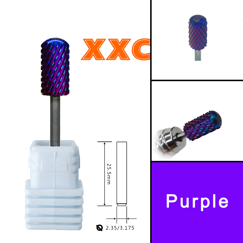 Nail Art Equipment NAILTOOLS Tungsten 66 Large Round Top Blue Blade Carbide Strongest Barrel Drill Bit and remover for Powder 230505