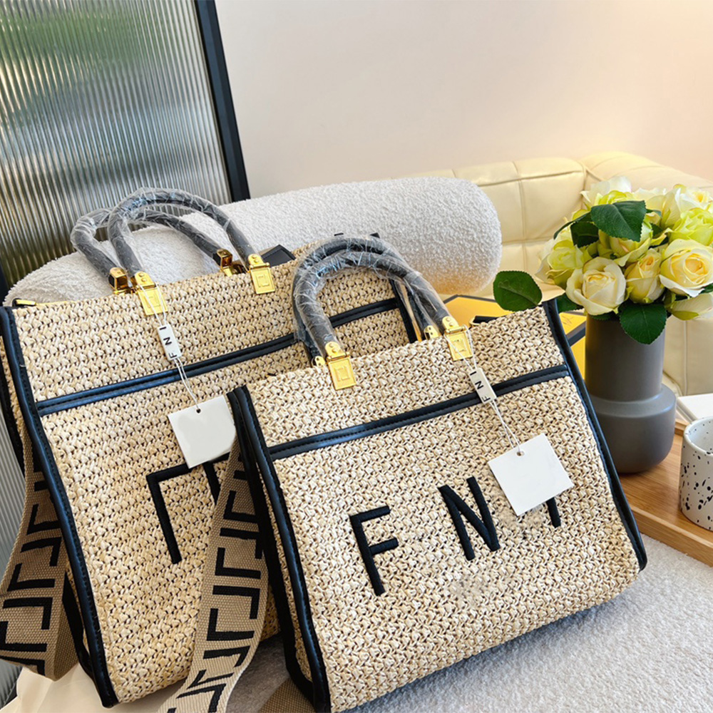 23ss designer Beach bag advanced straw woven summer tote sunshine holiday shopping bags luxury crossbody shoulder handbag with strap