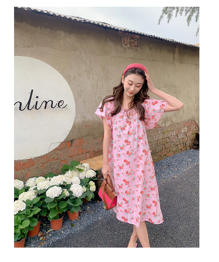 Family Matching Outfits Mum And Daughter Matching Pink Dress For Kids Girl Floral Dresses Summer Korean Women Clothing Parent-Child Frock 230506