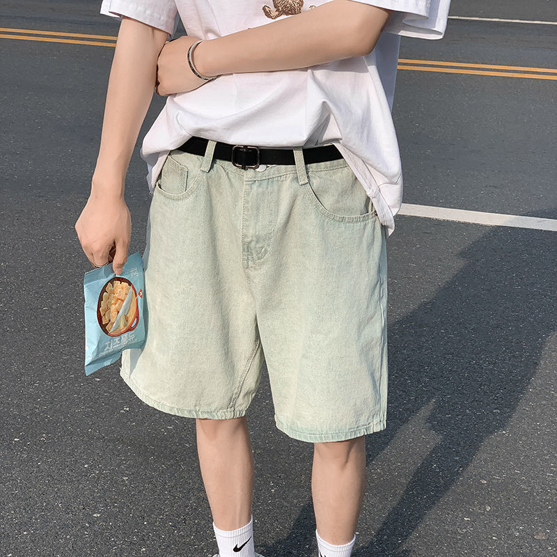 Men's Shorts Summer Blue Denim Shorts Men Fashion Casual Straight Denim Shorts Men Streetwear Loose Hip Hop Retro Jeans Shorts M-2XL 230506