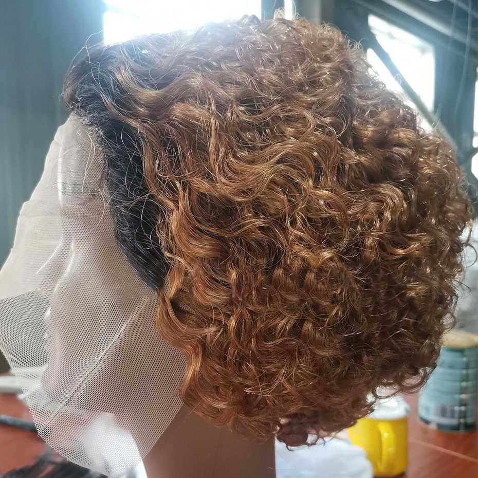 Synthetic Wigs Pixie Cut Wig Brown Color Lace Spring Curl Short Bob Human Hair for Women Natural Blonde Burgundy Remy 230227 Hair Wigs