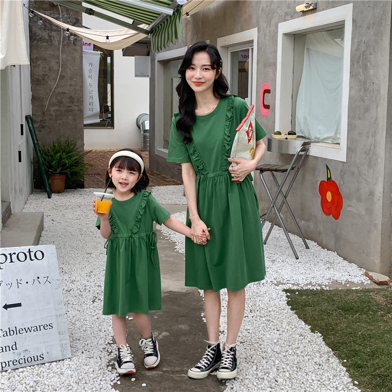 Family Matching Outfits Mom Daughter Summer Dress Baby Girl Summer Dresses Women Clothing Mother And Daughter Matching Clothes Parent-Child Pair Look 