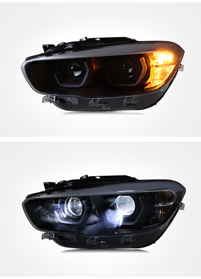 Headlights For BMW 1 SERIES F20 Hatchback 20 15-20 18 LED Spoon DRL Signal Light High Low Beam Lens Headlight