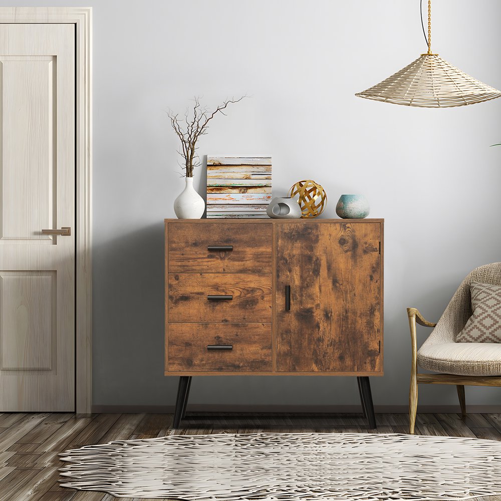 Storage Cabinet with Door 3 Drawers, Mid Century Storage Cabinet with Adjustable Shelf, Floor Cabinet for Living Room, Bedroom, Home Offic
Storage Cabinet with Door 3 Drawers, Mid Century Storage Cabinet with Adjustable Shelf, Floor Cabinet for Living Room, Bedroom, Home Offic