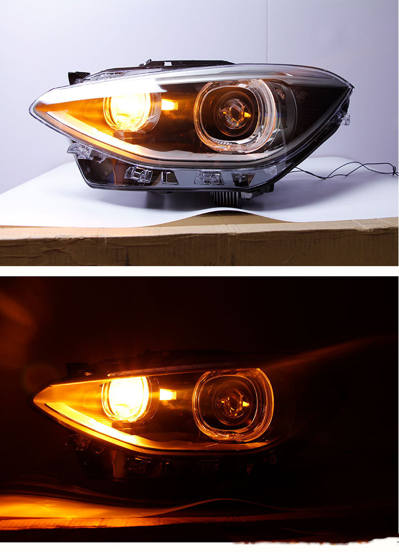 Car Styling For BMW 1 SERIES F20 20 12-20 15 Upgrade High Configuration Headlights Angel Eye Running Lights Accessories