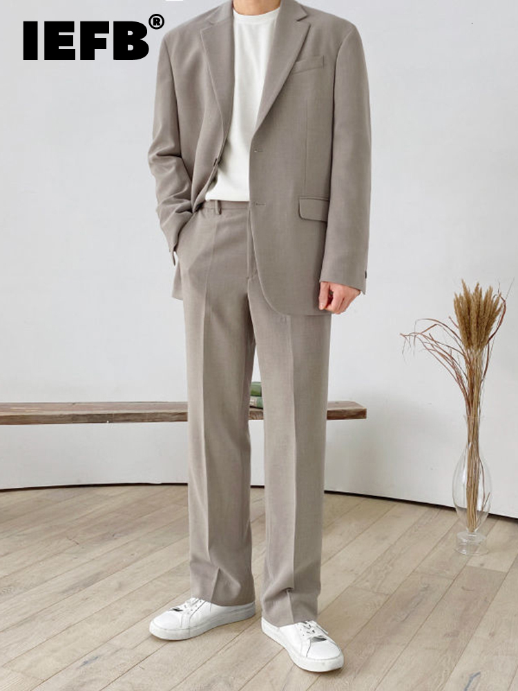 Men's Suits Blazers IEFB Suit Coat Men's Autumn Korean Loose Trend Casual Solid Color Straight Pants Business Temperament 9A4459 230506