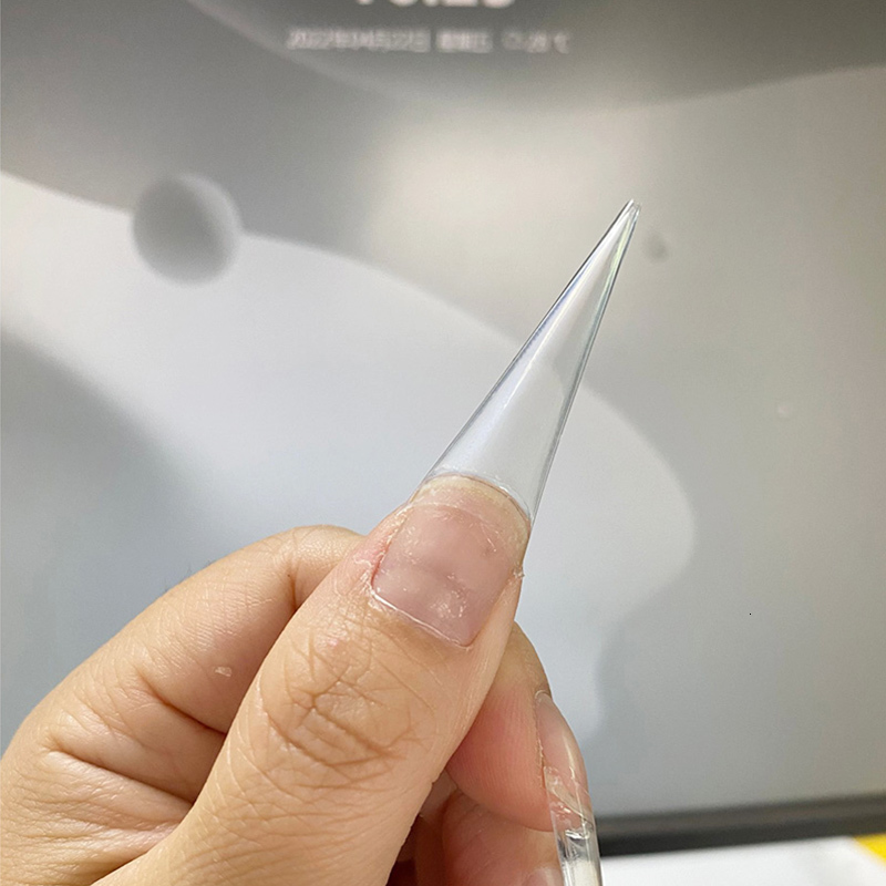 Nail Practice Display 500pcs XXL Long Sharp Stiletto False Tips for Manicure Half Cover No C Cruve Quick Building Mold 230505