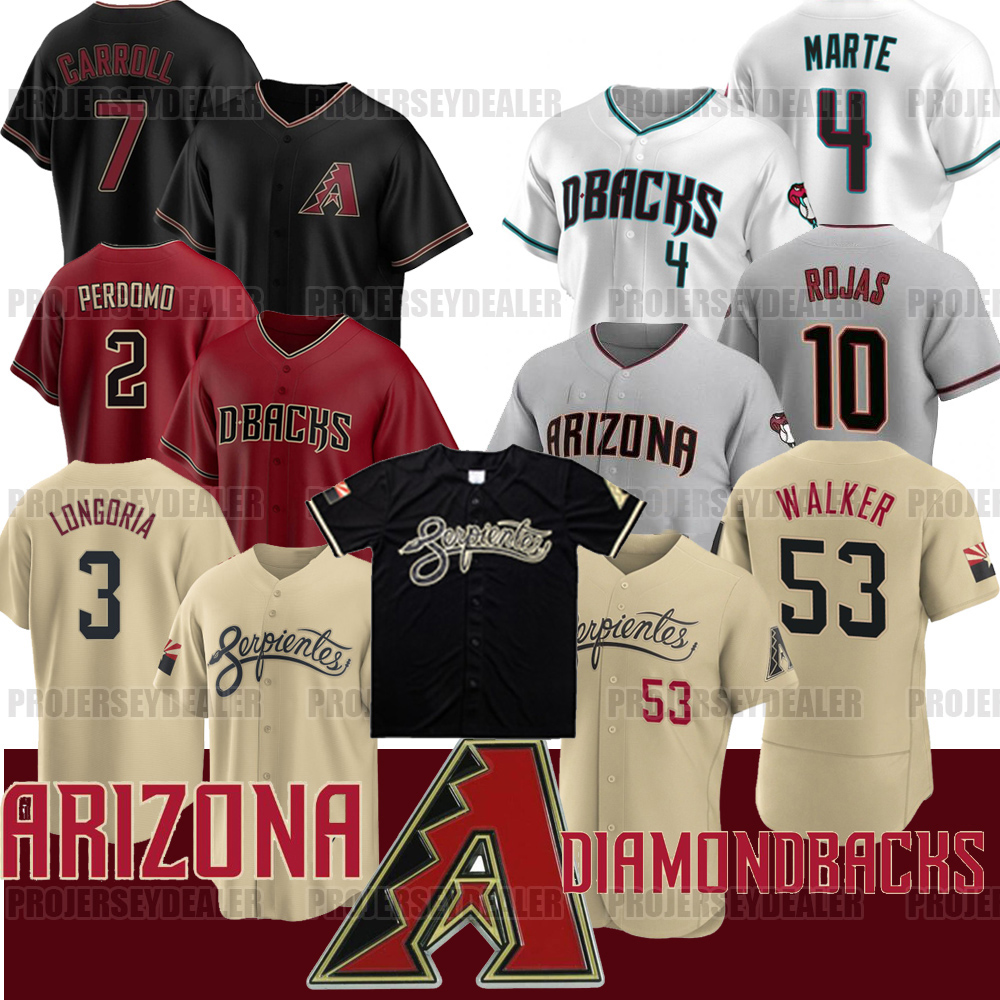 Diamondbacks 2023 Serpientes Jersey Arizona Corbin Carroll Evan Longoria Geraldo Perdomo Jake McCarthy Zac Gallen Ketel Marte Christian Walker Gurriel Jr. Thomas, Black cool base mens s-xxxl
Diamondbacks 2023 Serpientes Jersey Arizona Corbin Carroll Evan Longoria Geraldo Perdomo Jake McCarthy Zac Gallen Ketel Marte Christian Walker Gurriel Jr. Thomas, Black cool base mens s-xxxl