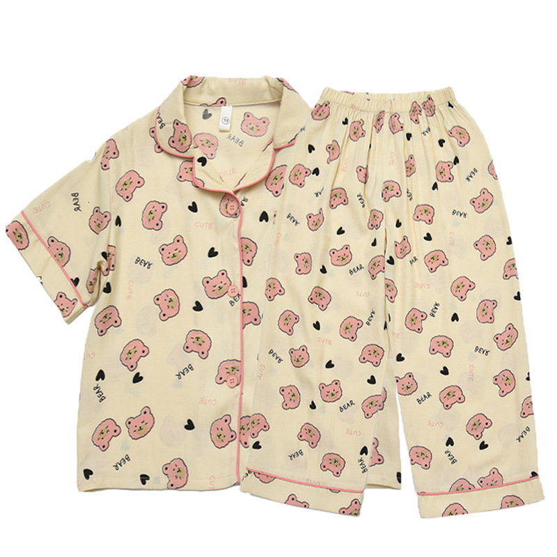 Family Matching Outfits Mom and Daughter Matching Pajamas Set Family Sleepwear Summer Parent-child Homewear Women Mama and Baby Boy Girl Night Wear 23