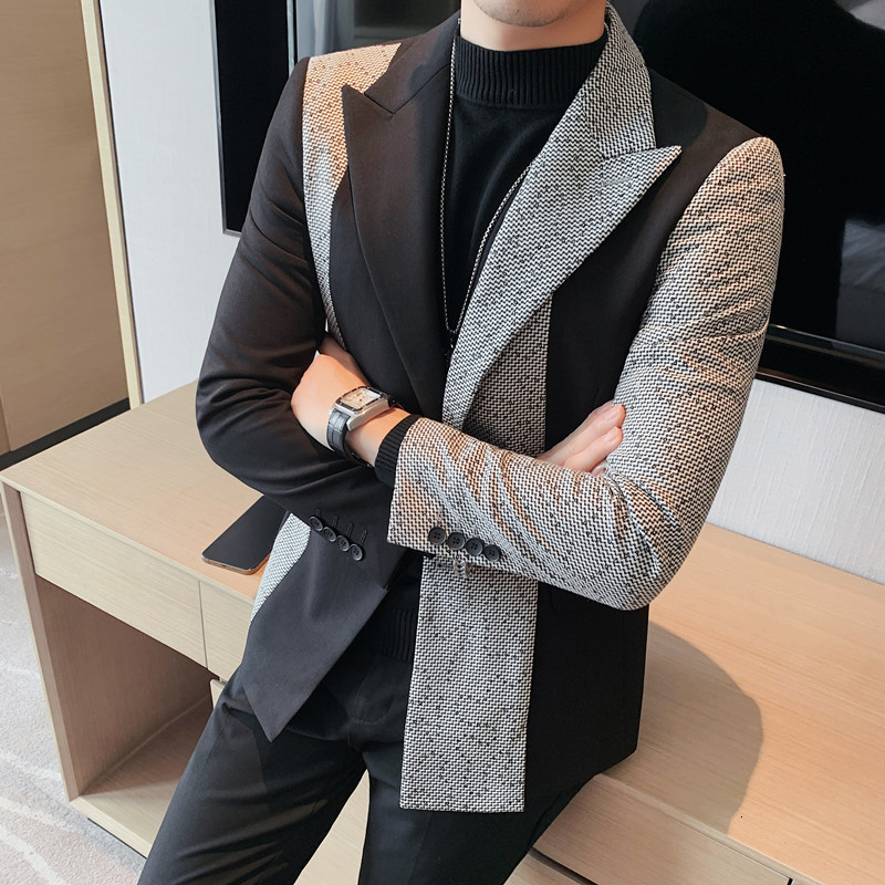 Men's Suits Blazers Men's Spring Color Scheme Business Office Tuxedo Fashion Casual Dress Suit Coat High Quality Blazers Jacket S-4XL 230506