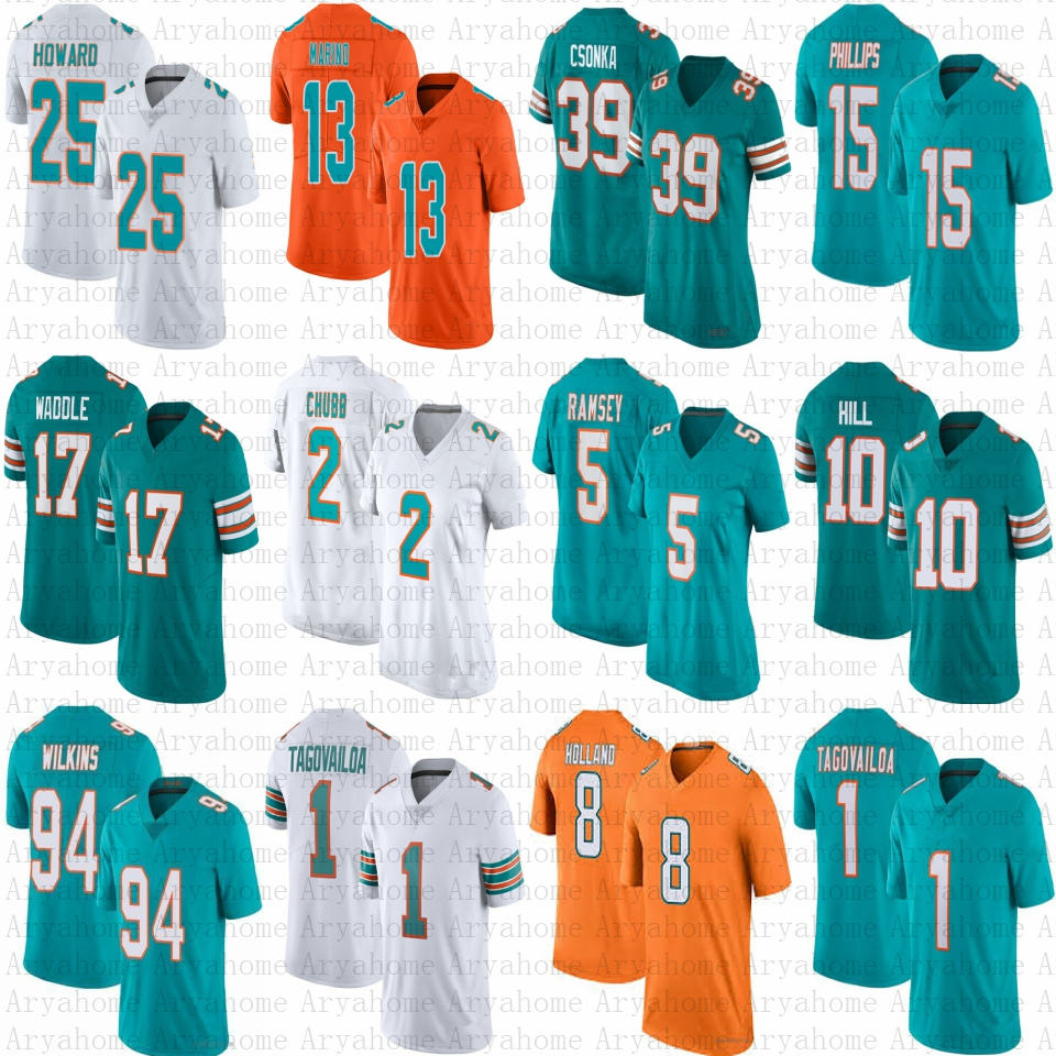10 Tyreek Hill Jaylen Waddle Custom Football Jerseys Dan Marino Tua Tagovailoa Jevon Holland Dolphins Braxton Berrios Jalen Ramsey Bradley Chubb Raheem Mostert, Women
10 Tyreek Hill Jaylen Waddle Custom Football Jerseys Dan Marino Tua Tagovailoa Jevon Holland Dolphins Braxton Berrios Jalen Ramsey Bradley Chubb Raheem Mostert, Women