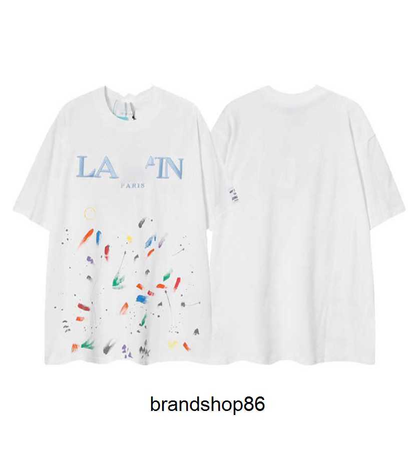 Men's T-shirts Ss23 Designer Lanvins t Shirt Shorts Fashion and Women's Beige Speckle Alphabet Print Trendy Trend Basic Casual Loose Half Sleeve White
Men's T-shirts Ss23 Designer Lanvins t Shirt Shorts Fashion and Women's Beige Speckle Alphabet Print Trendy Trend Basic Casual Loose Half Sleeve White