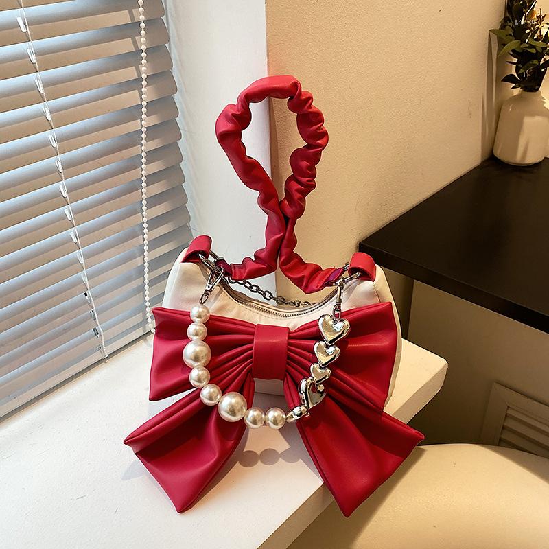 Evening Bags Bowknot Sweet Handbag Purse Pearl Design Shoulder For Women 2023 Fashion Contrast Color Underarm Bag Female Clutch, Black
Evening Bags Bowknot Sweet Handbag Purse Pearl Design Shoulder For Women 2023 Fashion Contrast Color Underarm Bag Female Clutch, Black