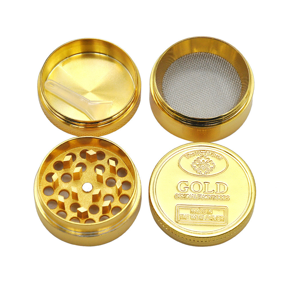 GOLD Grinder Coin Pattern Zinc Alloy Metal Smoke Herb 4 Parts Layers 50MM Cigarette Tobacco Spice Crusher Smoking Accessories
GOLD Grinder Coin Pattern Zinc Alloy Metal Smoke Herb 4 Parts Layers 50MM Cigarette Tobacco Spice Crusher Smoking Accessories