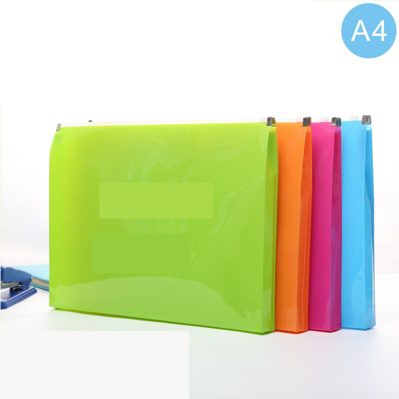 Filing Supplies Students envelope to transparent plastic zipper bag a4 size office learning receive bag wholesale cartoon spot