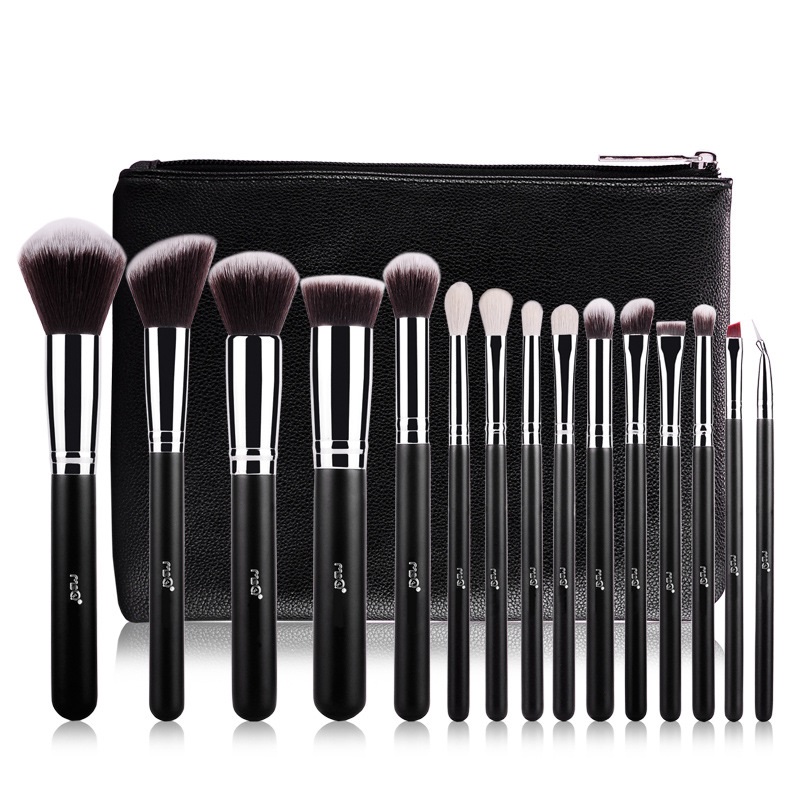 Makeup Brushes 15pcs Eyes Make Up Brushes Set with Soft Hairs Real Wood Handle for Eyeshadow Tools