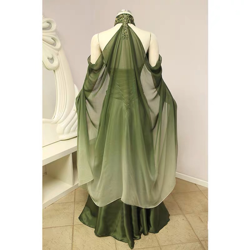 Fantasy Elves Victorian Prom Dresses With Wrap Sage Green Long Retro Evening Party Gowns Lace Appliques Corset Masquerade Special Occasion Dress For W