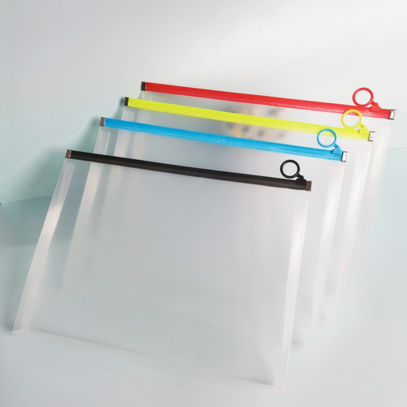 Filing Supplies Students envelope to transparent plastic zipper bag a4 size office learning receive bag wholesale cartoon spot