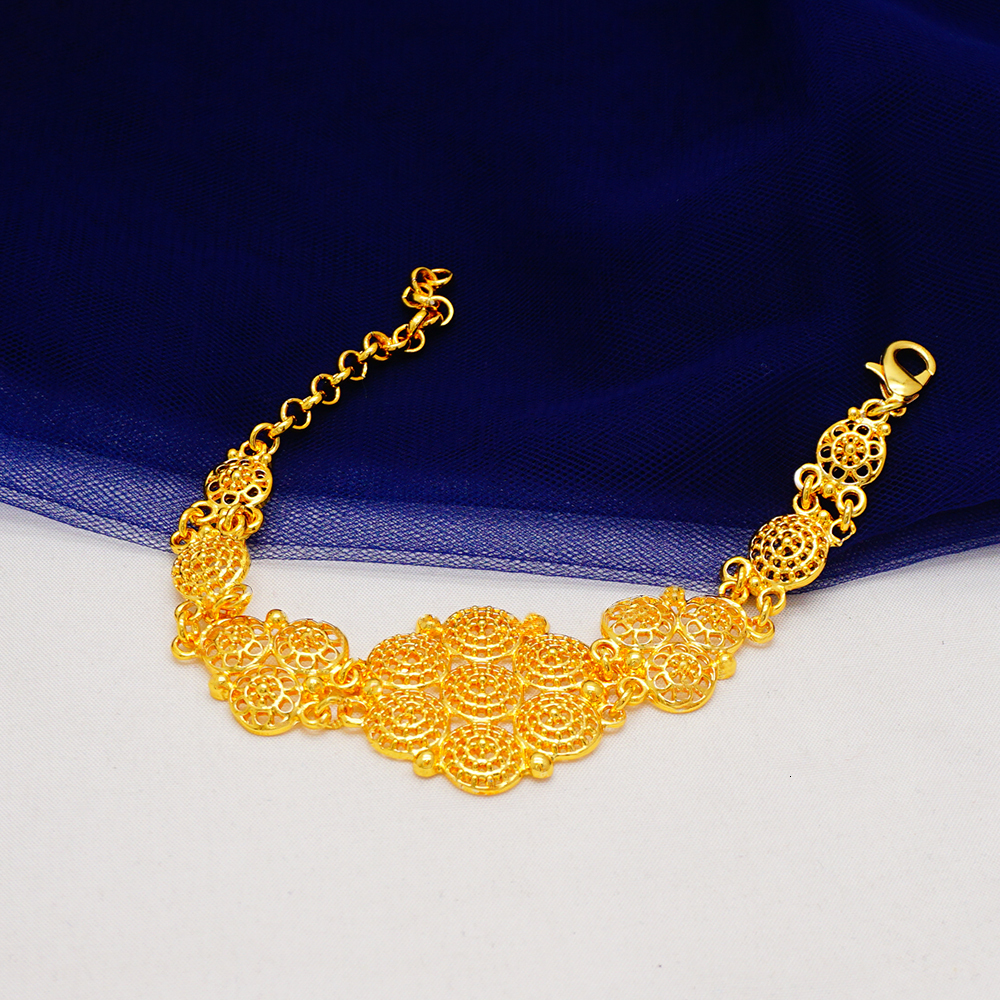 Pendant Necklaces Arabic Dubai Jewelry Set for Women Earrings Ethiopian African Long Chain Gold Color Necklace Wedding Bridal Gift 230506