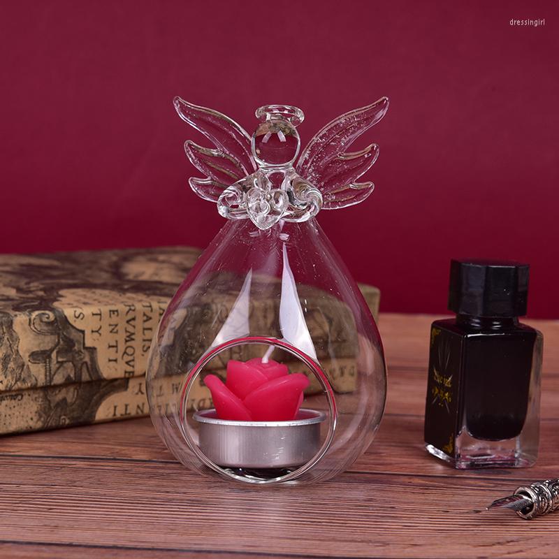Candle Holders Fashion Creative Angel Glass Hanging Tea Lamp Holder Family Room Party Decorative Candlestick