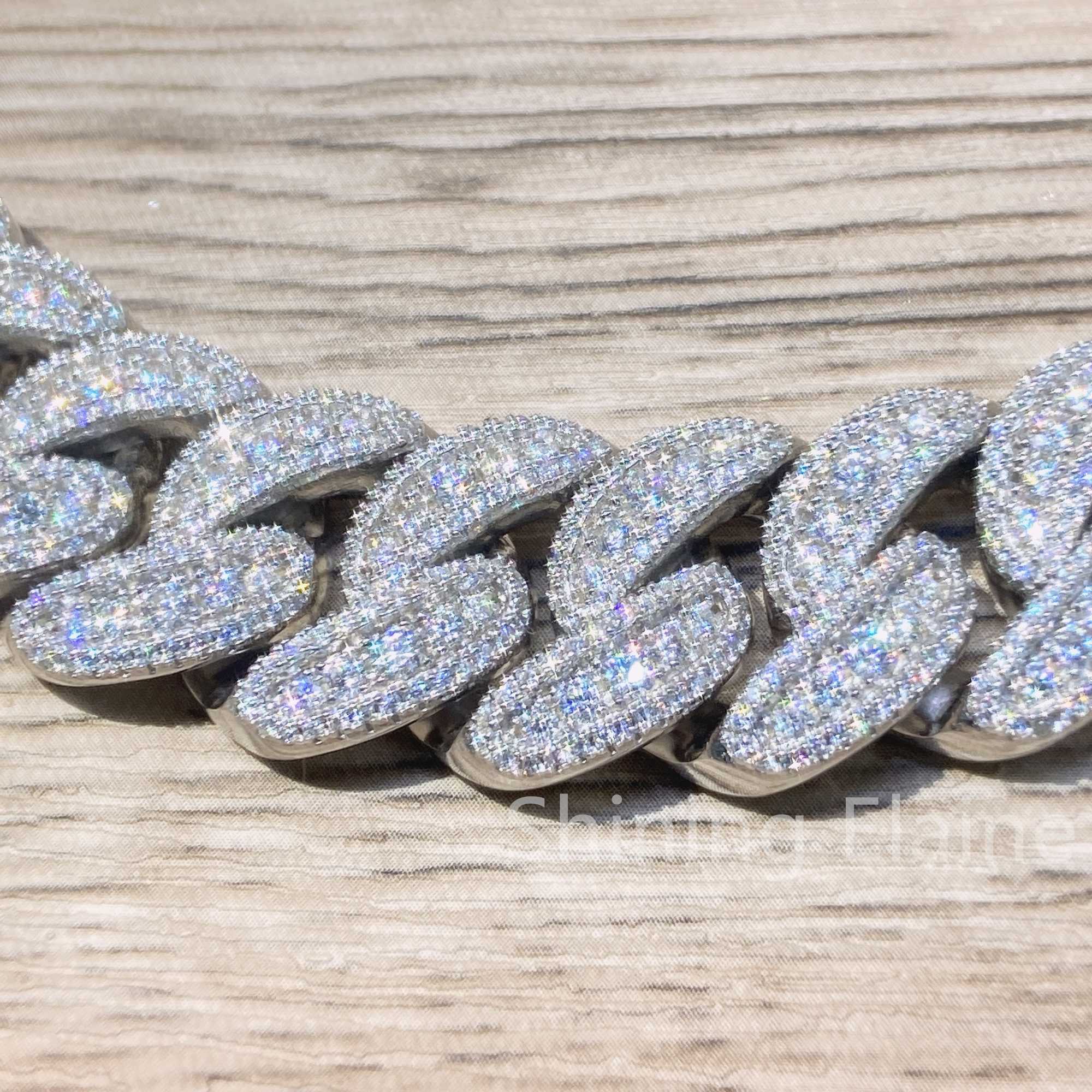 New Arrivals Moissanite Dia Sier Hip Hop Cuabn k Chain Jewelry Men Necklace