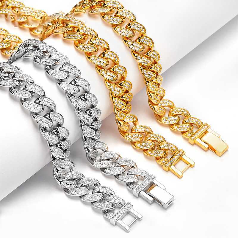 S925 Silver Moissanite d Hip Hop Cuban Chain Bracelet