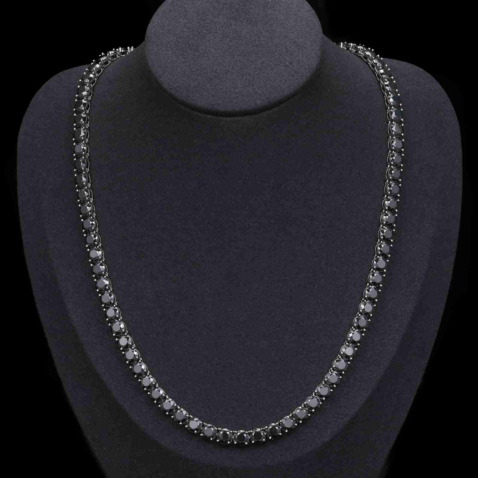 New Trendy Custom 5mm 925 Sterling Silver Black Vvs Moissanite Diamond Clustered Tennis Chain Necklace for Men Women
New Trendy Custom 5mm 925 Sterling Silver Black Vvs Moissanite Diamond Clustered Tennis Chain Necklace for Men Women