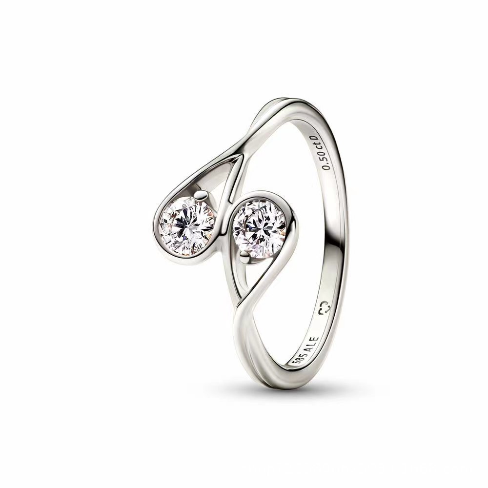 925 Sterling Silver Ring Inlaid Dia Couple Ring Women's High -End Atmosphere Small Incense Breeze Free Delivery