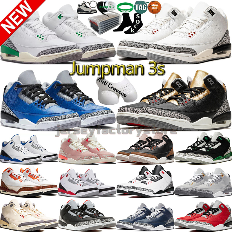 with Box 3 Basketball Shoes for Men Women 3s Lucky Green Pine Black White Cement Reimagined True Racer Blue Unc Fire Red Dark Iris Mens Womens Trainers Sports Sneakers, Color-26
with Box 3 Basketball Shoes for Men Women 3s Lucky Green Pine Black White Cement Reimagined True Racer Blue Unc Fire Red Dark Iris Mens Womens Trainers Sports Sneakers, Color-26