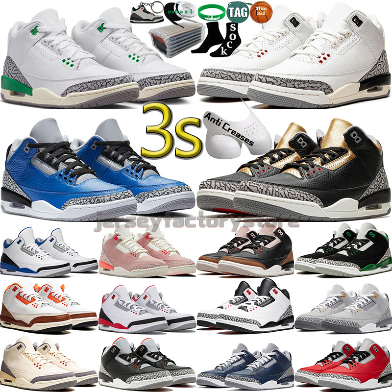 with Box 3 Basketball Shoes Men Women 3s Lucky Green Pine Black Triple White Cement Reimagined True Racer Blue Fire Red Black Cat Mens Womens Trainers Sports Sneakers, Color-37
with Box 3 Basketball Shoes Men Women 3s Lucky Green Pine Black Triple White Cement Reimagined True Racer Blue Fire Red Black Cat Mens Womens Trainers Sports Sneakers, Color-37