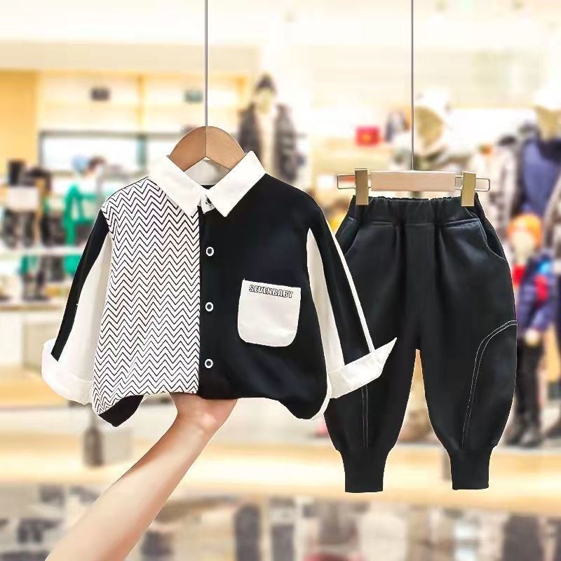 Clothing Sets Autumn spring 2pcs Children striped Coat Long Sleeve Boy Baby Cotton Kid Clothes Casual ONeck Boys 18 years 230506