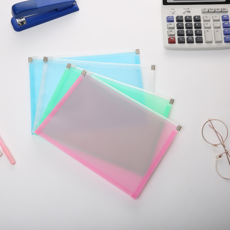 Filing Supplies Students envelope to transparent plastic zipper bag a4 size office learning receive bag wholesale cartoon spot
