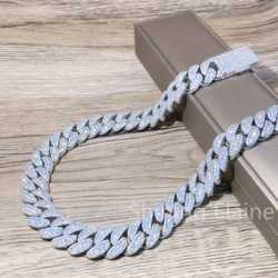 New Arrivals Moissanite Dia Sier Hip Hop Cuabn k Chain Jewelry Men Necklace
