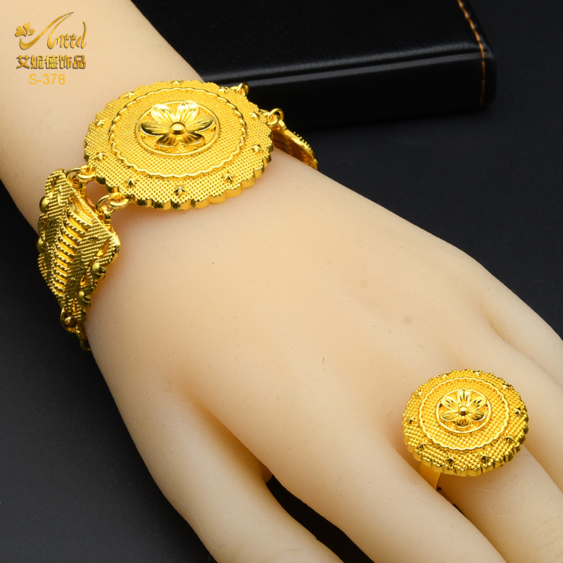 Pendant Necklaces ANIID Indian Big Plated Gold Jewelry Women Sets Dubai African Party Bridal Wedding Gifts Arabic 230506