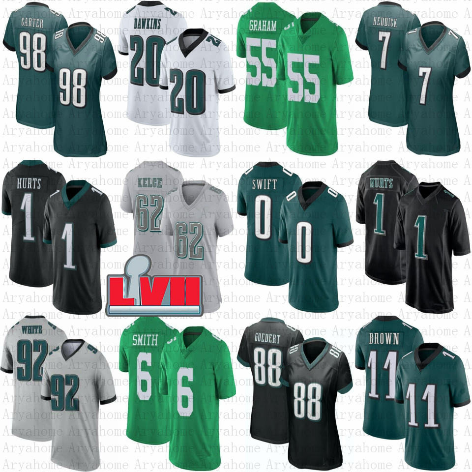 1 Jalen Hurts AJ Brown Custom Football Eagles Jersey D'Andre Swift Jason Kelce Michael Vick Brian Dawkins Jalen Carter Nolan DeVonta Smith Darius Slay Goedert Reddick, Women
1 Jalen Hurts AJ Brown Custom Football Eagles Jersey D'Andre Swift Jason Kelce Michael Vick Brian Dawkins Jalen Carter Nolan DeVonta Smith Darius Slay Goedert Reddick, Women
