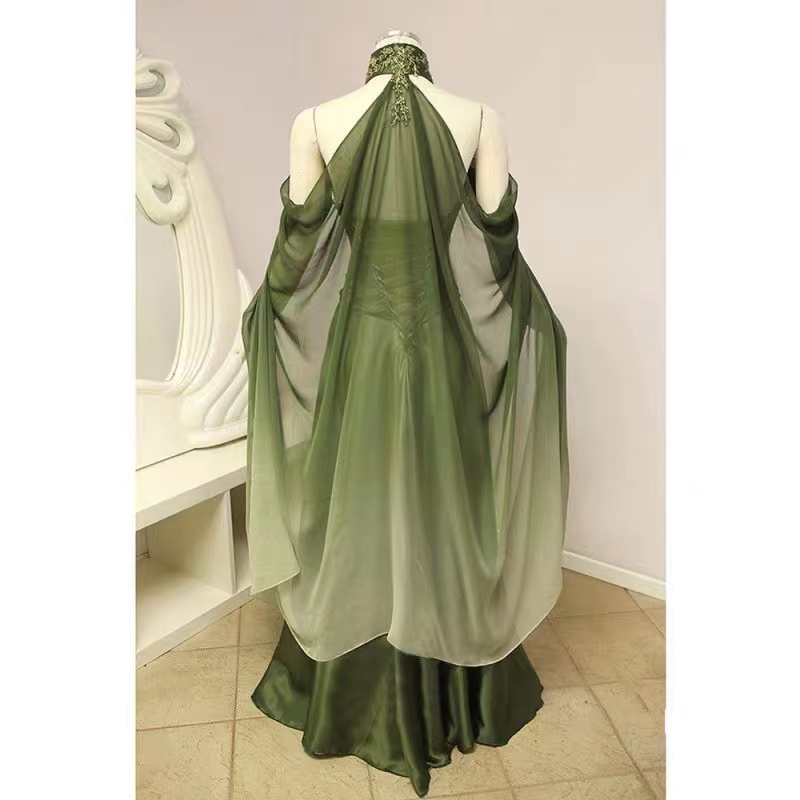 Fantasy Elves Victorian Prom Dresses With Wrap Sage Green Long Retro Evening Party Gowns Lace Appliques Corset Masquerade Special Occasion Dress For W